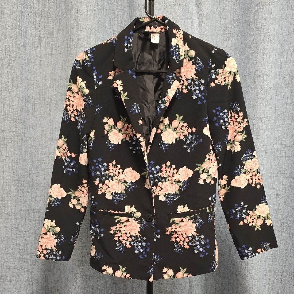 H&M Stylish Black Floral Women's‎ Blazer Size Small